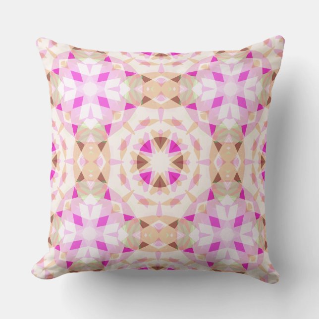 Bright Pink Brown Star Dopamine Decor Eclectic  Throw Pillow (Front)