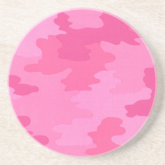 Bright Pink Camouflage Coaster (Front)