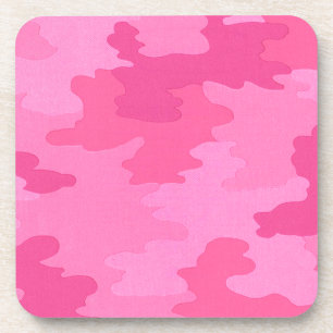 Bright Pink Camouflage Coasters