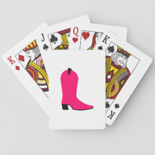 Bright Pink Cowboy Boot Playing Cards