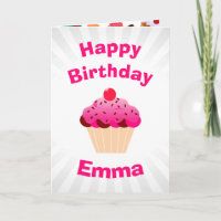 Bright Pink Cupcake Photo Birthday