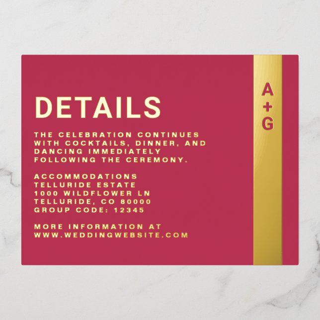 Bright Pink Details Enclosure Card (Front)