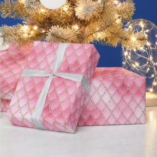 Bright Pink Dragon Scales Wrapping Paper