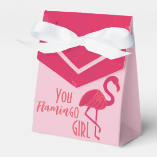 Bright Pink Flamingo Birthday Favor Box