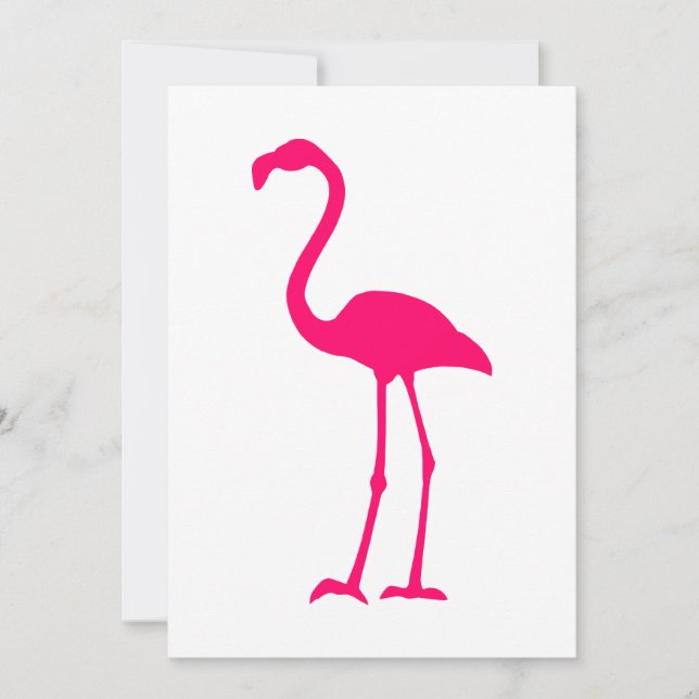 Bright Pink Flamingo Invitation (Front)