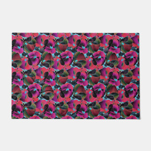 Bright pink floral  doormat