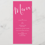 Bright Pink Floral Wedding Menu<br><div class="desc">Our bright watermelon pink floral wedding menu is made to match our Bright Pink Floral Wedding Invitation & Decor collection.  Lush greenery on bright fuchsia and white with a beautiful script font and elegant lettering.  Perfect for a magenta summer or spring garden wedding!</div>