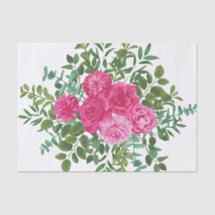 Bright Pink Floral Wedding Tissue Paper