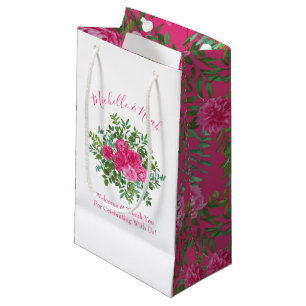 Bright Pink Floral Wedding Welcome Gift Bag