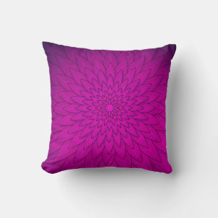 Bright Pink Flower Throw Pillow