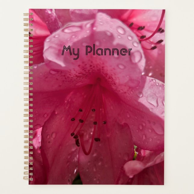 Bright Pink Flower with Text Planner (Front)