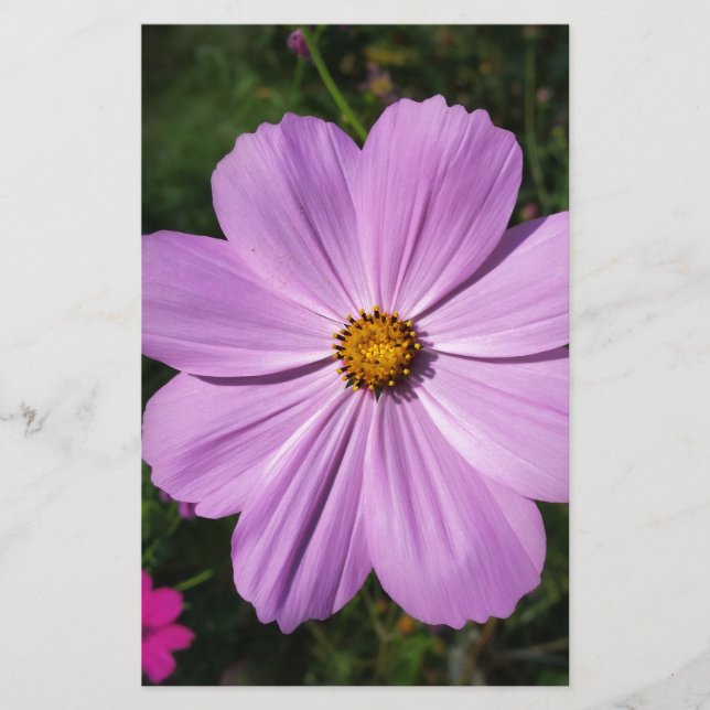 bright pink flowers stationery (Front)