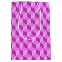 BRIGHT PINK GEOMETRIC CUBE PATTERNS