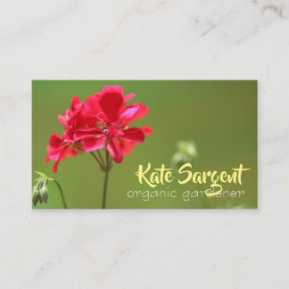 Bright Pink Geranium Floral Business Card