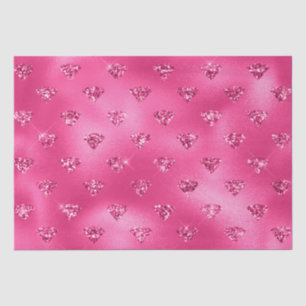 Bright Pink Glam Sparkly Diamonds Pattern Tissue Paper