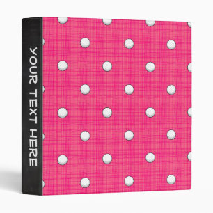Bright Pink Golf Ball Pattern Binder