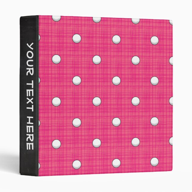 Bright Pink Golf Ball Pattern Binder (Front/Spine)