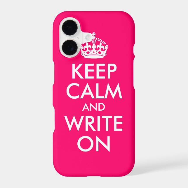Bright Pink Keep Calm and Write On (Back)