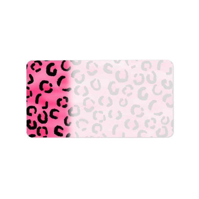 Bright Pink Leopard Print Pattern. Label (Front)