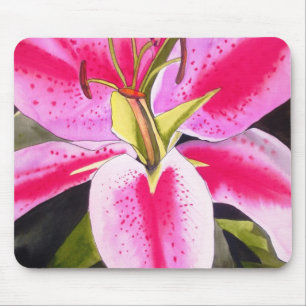 Bright Pink lily Tenerfife flower Mouse Pad