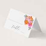 Bright Pink & Orange Floral Wedding Table Number<br><div class="desc">Celebrate your wedding with this stylish table number card,  featuring vibrant pink and orange floral and custom text of your choice. Easily add your details by clicking on the "personalize" option.</div>