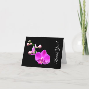 Bright Pink Orchid Wedding Thank You Card