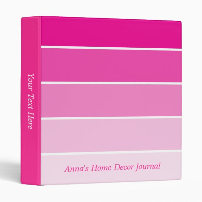 Bright Pink Paint Samples Binder (Front/Spine)