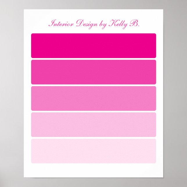 Bright Pink Paint Samples Poster (Front)