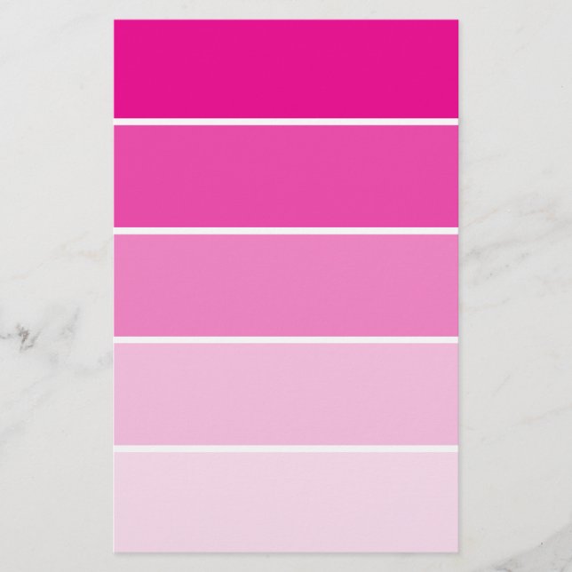 Bright Pink Paint Samples Stationery (Front)