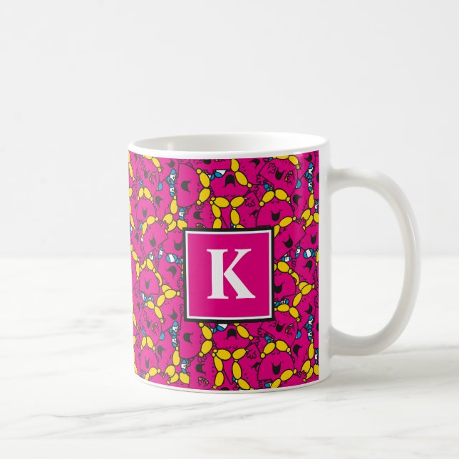 Bright Pink Pattern | Monogram Coffee Mug (Right)
