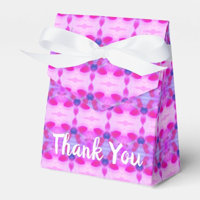 Bright Pink Patterned Favor Box (Front Side)