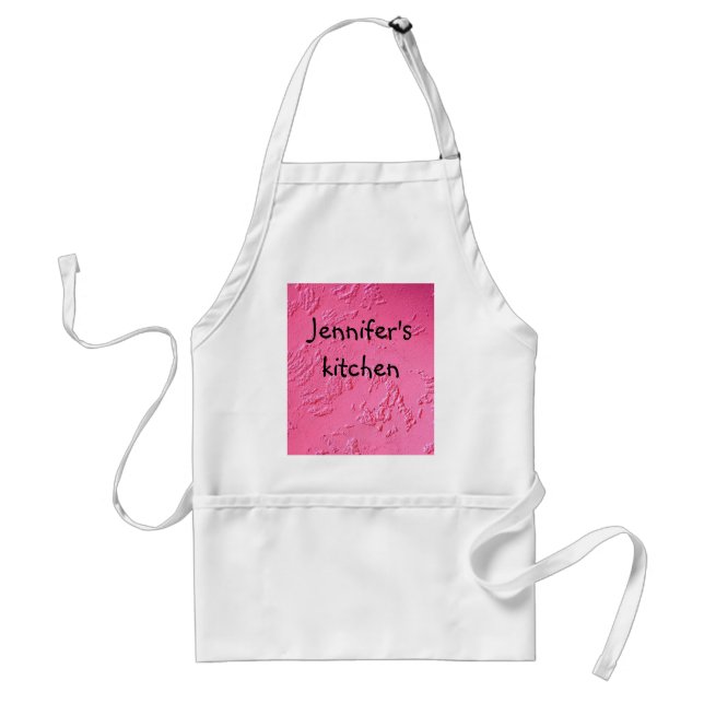 Bright Pink personalized name or initials Standard Apron (Front)