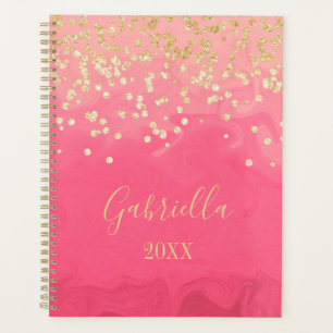 Bright Pink Personalized Planner