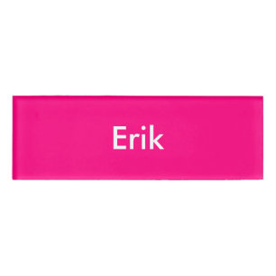 Bright Pink Personalized Template Name Tag