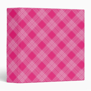 Bright Pink Plaid Binder