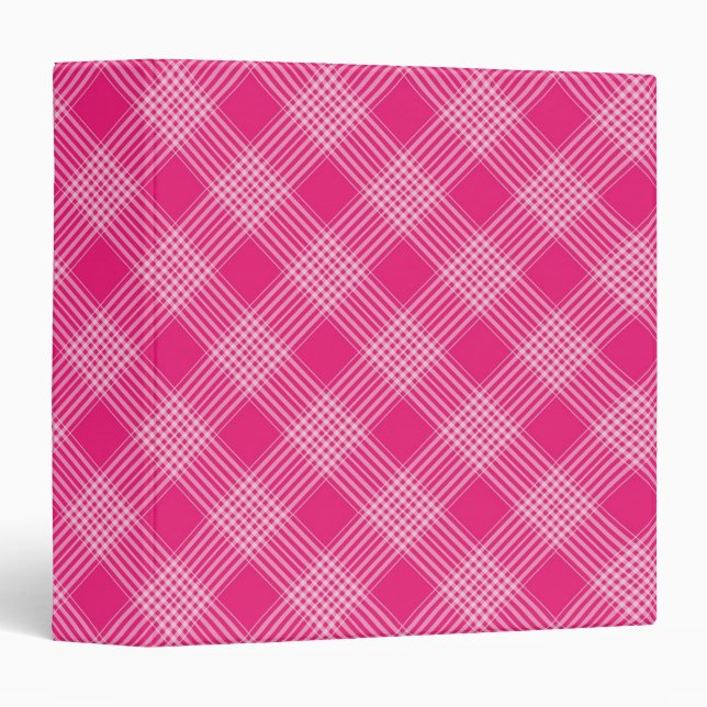 Bright Pink Plaid Binder (Front/Spine)
