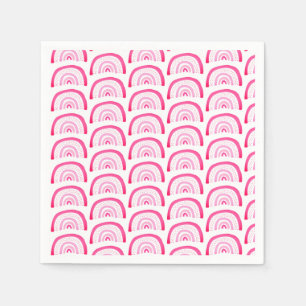  Bright Pink Rainbow Pattern Napkin