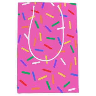 Bright Pink Rainbow Sprinkles Thank You Gift Bag