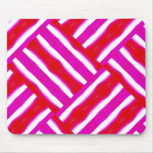 Bright Pink Red Woven Patterned Mouse Pad