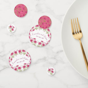 Bright Pink Rose Wedding Confetti