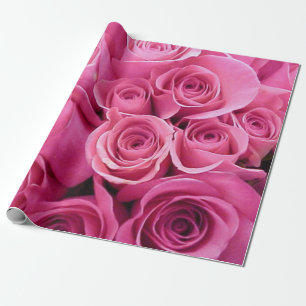 Bright Pink rose Wrapping Paper