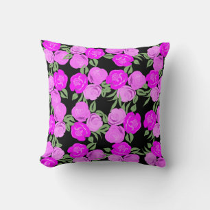 Bright Pink Roses Pillow