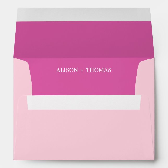 Bright Pink Spring Wedding Envelope (Back (Bottom))