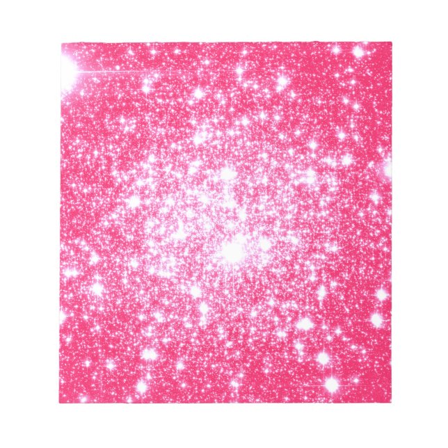Bright Pink Stars Notepad (Front)