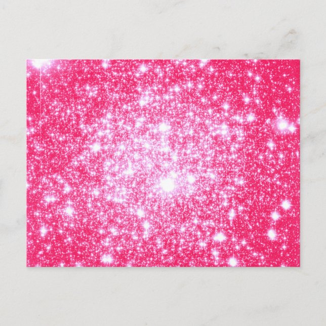 Bright Pink Stars Postcard (Front)
