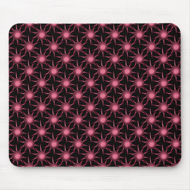Bright Pink Swirling Suns Mousepad (Front)