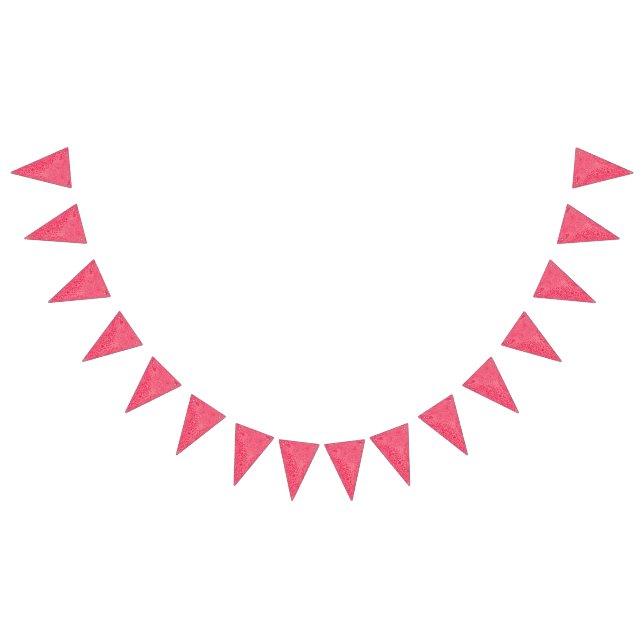 Bright pink textile design featuring a central blu bunting flags (All)