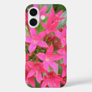 Bright Pink Tropical Flowers iPhone 16 Case