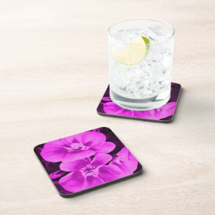 Bright Pink Tropical Flowers Coaster