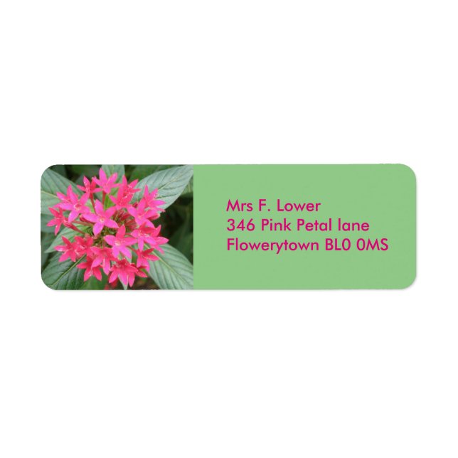 Bright Pink Tropical Flowers Custom Address Label (Front)